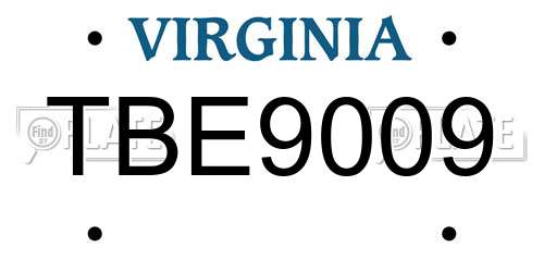 TBE9009 Virginia License Plate