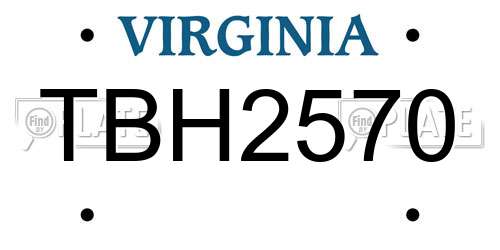 TBH2570 Virginia License Plate