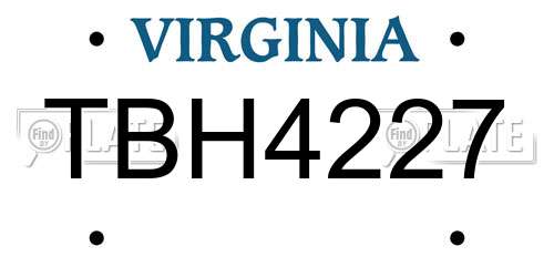 TBH4227 Virginia License Plate