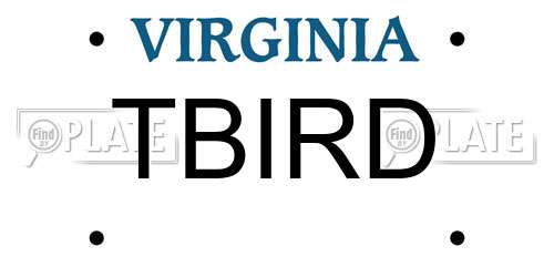 TBIRD Virginia License Plate