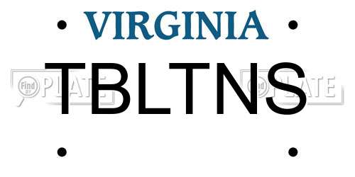 TBLTNS Virginia License Plate