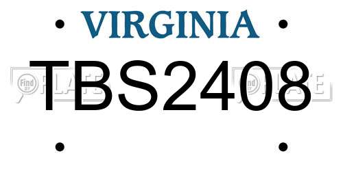 TBS2408 Virginia License Plate