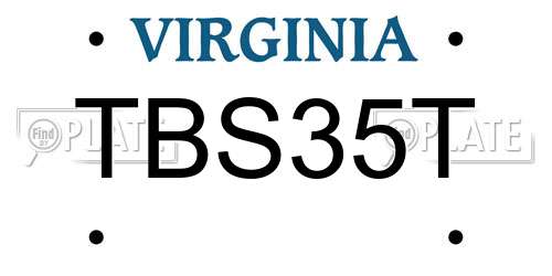 TBS35T Virginia License Plate