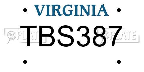 TBS387 Virginia License Plate