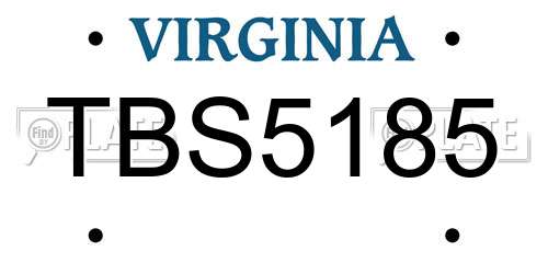 TBS5185 Virginia License Plate