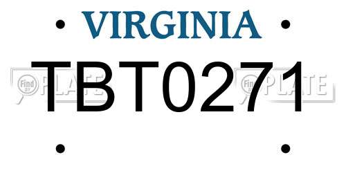TBT0271 Virginia License Plate