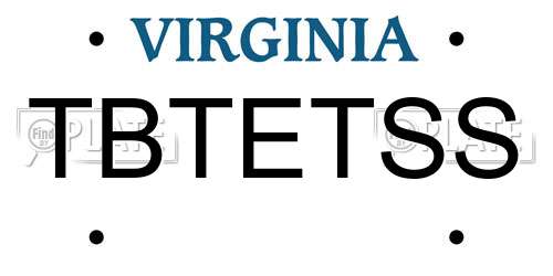 TBTETSS Virginia License Plate