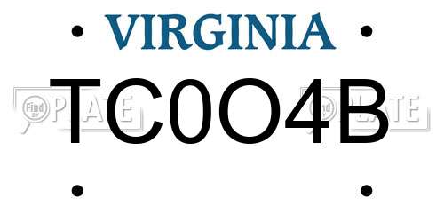 TC0O4B Virginia License Plate