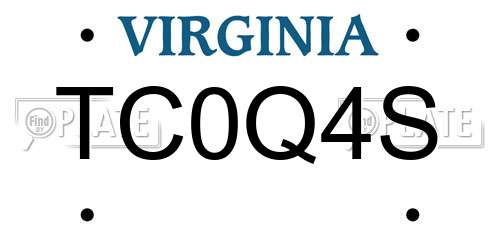 TC0Q4S Virginia License Plate