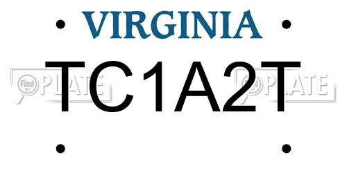 TC1A2T Virginia License Plate