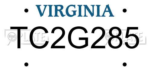 TC2G285 Virginia License Plate