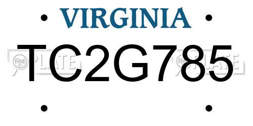 TC2G785 Virginia License Plate