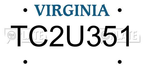 TC2U351 Virginia License Plate