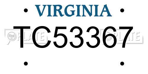 TC53367 Virginia License Plate