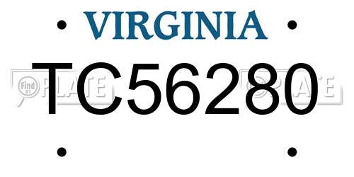 TC56280 Virginia License Plate