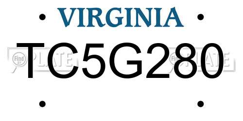 TC5G280 Virginia License Plate