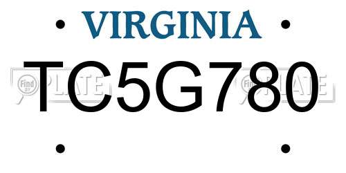 TC5G780 Virginia License Plate