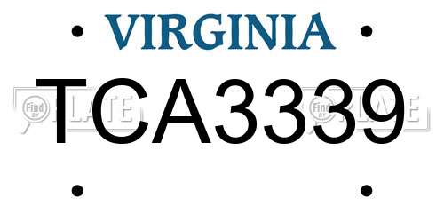 TCA3339 Virginia License Plate
