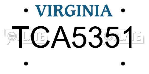 TCA5351 Virginia License Plate
