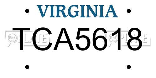 TCA5618 Virginia License Plate