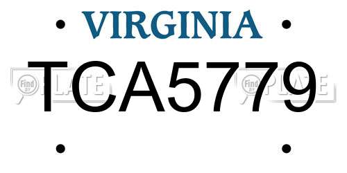 TCA5779 Virginia License Plate