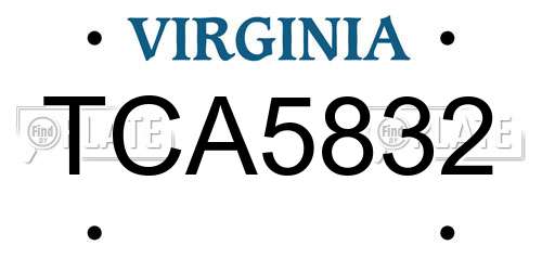 TCA5832 Virginia License Plate