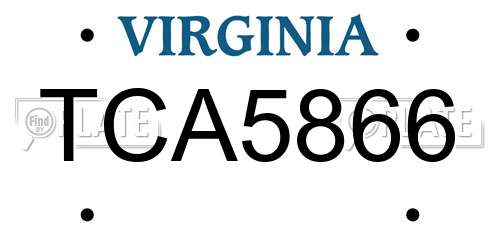 TCA5866 Virginia License Plate