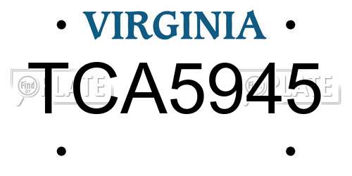 TCA5945 Virginia License Plate