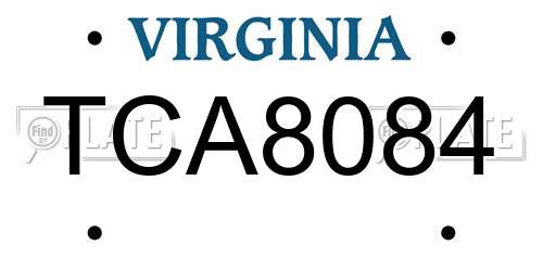 TCA8084 Virginia License Plate