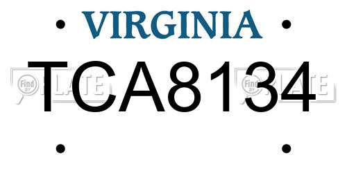 TCA8134 Virginia License Plate