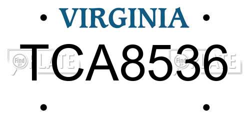 TCA8536 Virginia License Plate