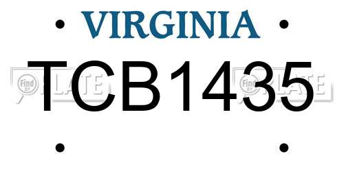 TCB1435 Virginia License Plate