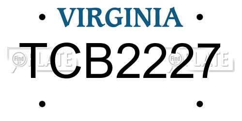 TCB2227 Virginia License Plate