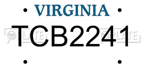 TCB2241 Virginia License Plate