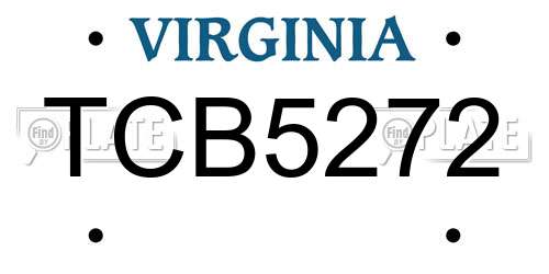 TCB5272 Virginia License Plate