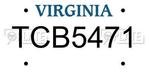 TCB5471 Virginia License Plate