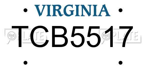 TCB5517 Virginia License Plate