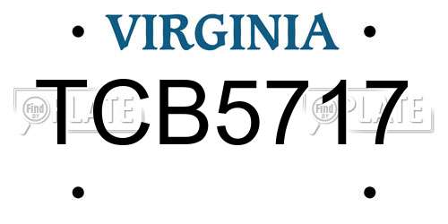 TCB5717 Virginia License Plate