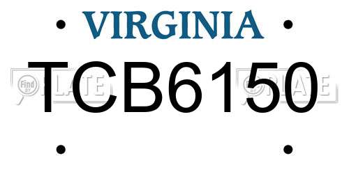 TCB6150 Virginia License Plate