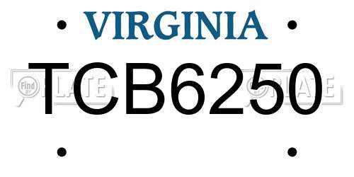 TCB6250 Virginia License Plate