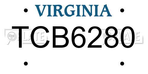 TCB6280 Virginia License Plate