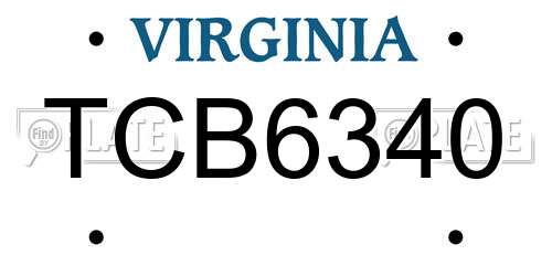 TCB6340 Virginia License Plate