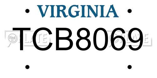TCB8069 Virginia License Plate