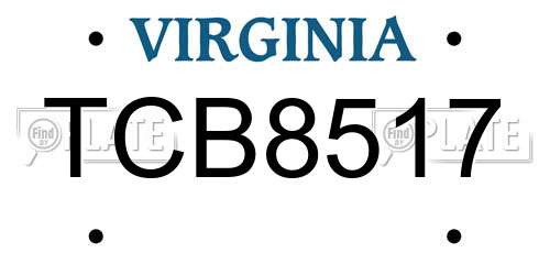 TCB8517 Virginia License Plate