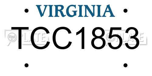 TCC1853 Virginia License Plate