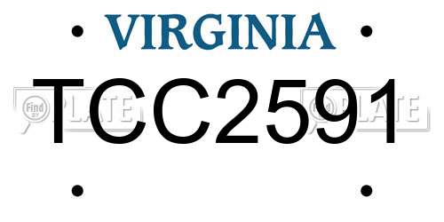 TCC2591 Virginia License Plate