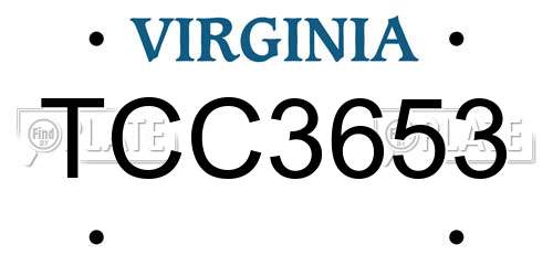 TCC3653 Virginia License Plate