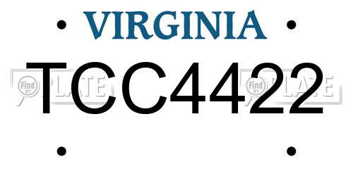 TCC4422 Virginia License Plate