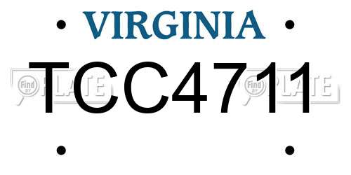 TCC4711 Virginia License Plate