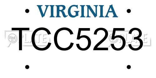 TCC5253 Virginia License Plate